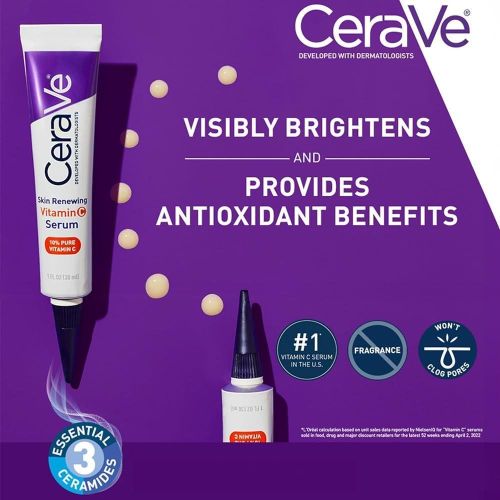 Cerave Vitamin C Serum with Hyaluronic Acid - Skin Brightening&nbsp;Serum