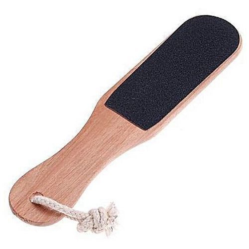 2 Sided Dead Skin Remover Foot File/Scrubber With Wooden Handle - Brown