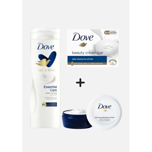 Dove Dove Body Lotion Milk/Essential 400ml(Body Cream Original 150ml and Soap Original 135g) 3pcs