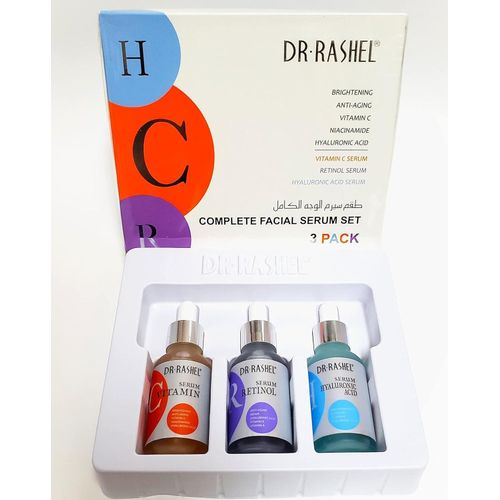 DR Rashel Vitamin C , Retinol & Hyaluronic Acid Complete Facial Serum Moisturizing Repair Set , Size ( 1.01 oz x 3 Pack Face Serum )
