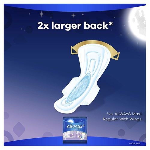 Always Maxi, Size 5, Extra Heavy Overnight Pads with Wings, 36 Count (US)