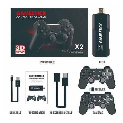 GD10 home game console wireless 2.4G highdefinition HDMI cable X2 game console twoplayer battle with multiple simulators GD10:128G 41,000 games English version