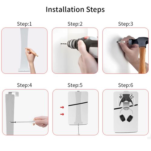 Slim  Wall Mount Bracket Heavy Duty White