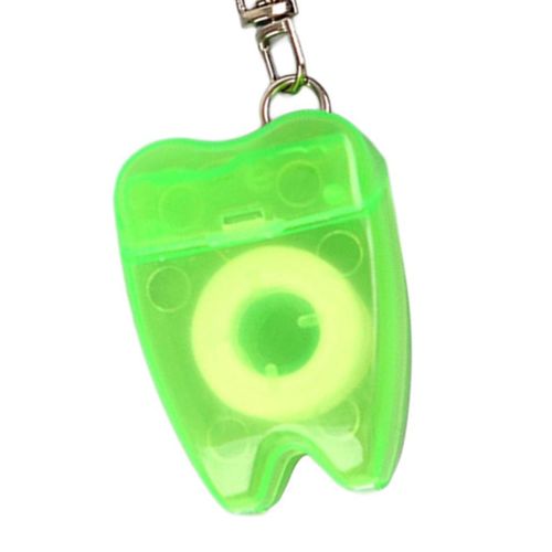 2 Portable  Floss Keychain Oral Floss Threaders Green
