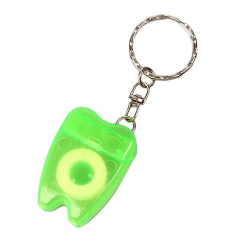 2 Portable  Floss Keychain Oral Floss Threaders Green