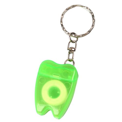 2 Portable  Floss Keychain Oral Floss Threaders Green