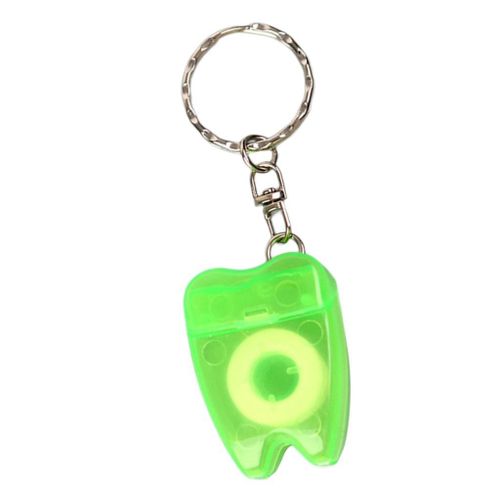 2 Portable  Floss Keychain Oral Floss Threaders Green