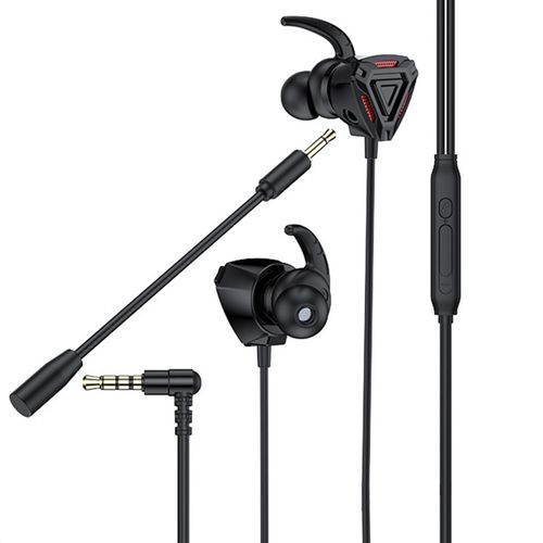 3.5mm Jack Wired Earbuds with Removable Mic Button Control In-Ear Headphones,Red,Bagged NO5116