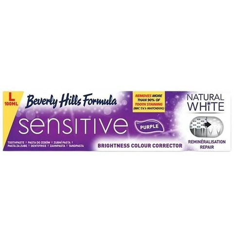 Beverly Hills Formula Natural White Sensitive Purple Toothpaste, 100ml