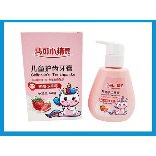 High quality 140g fluorinated Strawberry/orange Flavor Tooth Care Press type Children's Toothpaste Includes 1 ToothBrush
