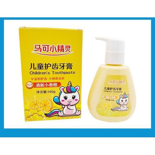High quality 140g fluorinated Strawberry/orange Flavor Tooth Care Press type Children's Toothpaste Includes 1 ToothBrush