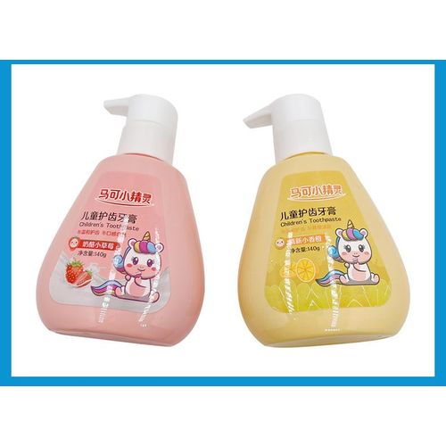 High quality 140g fluorinated Strawberry/orange Flavor Tooth Care Press type Children's Toothpaste Includes 1 ToothBrush