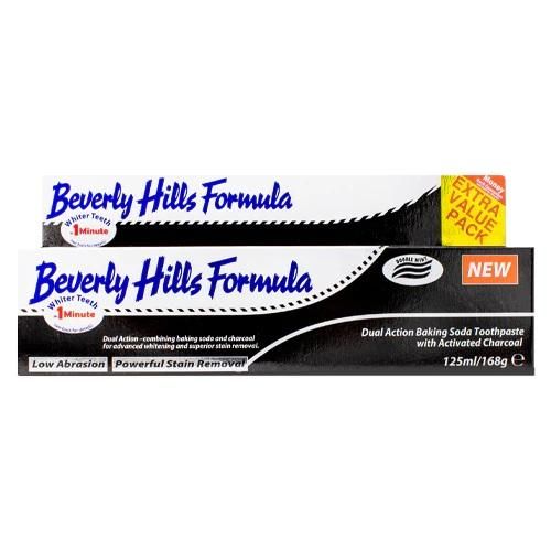 Beverly Hills Formula Dual Action Baking Soda Toothpaste With Activated Charcoal, 125ml