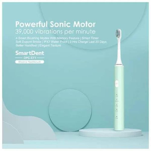 Oraimo SmartDent Electric Toothbrush OPC-ET1 Powerful Sonic Motor Toothbrush Holder Included Â Two Free Replacement Brush Heads- Green