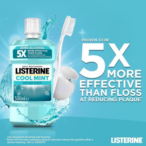 Listerine Essentials Milder Taste Cool Mint Mouthwash 750ml