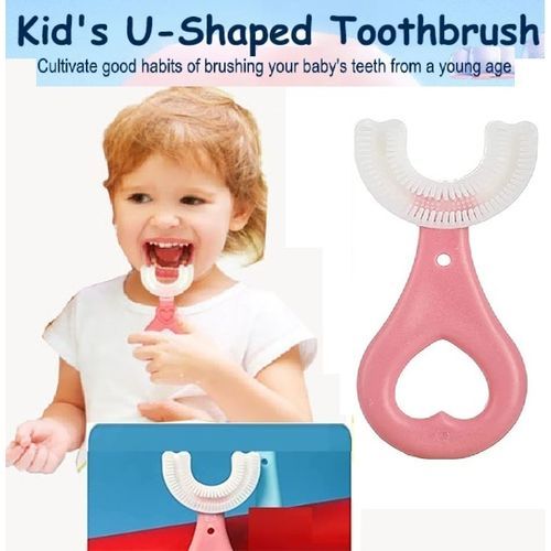Children U-Shaped Toothbrush, -Pink
