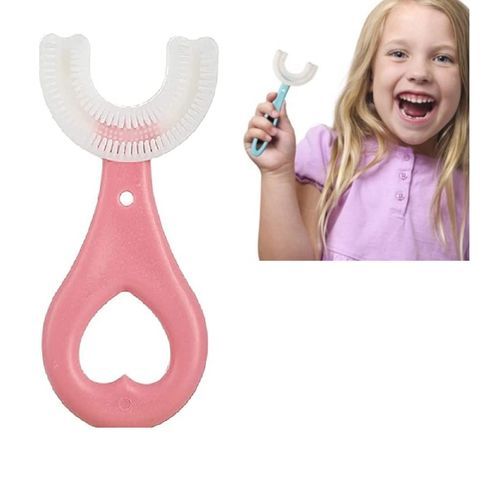 Children U-Shaped Toothbrush, -Pink