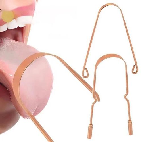 1PC Pure Copper Tongue Scraper Oral Cleaner Brush