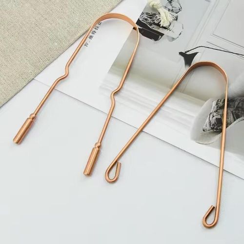 1PC Pure Copper Tongue Scraper Oral Cleaner Brush