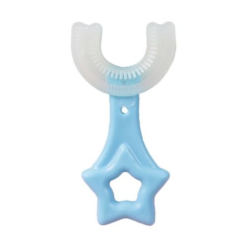 Silicone U-Shape Toothbrush Kids Manual Toddler Teeth Cleaning Brush 2-12 Years- Multi-colour.