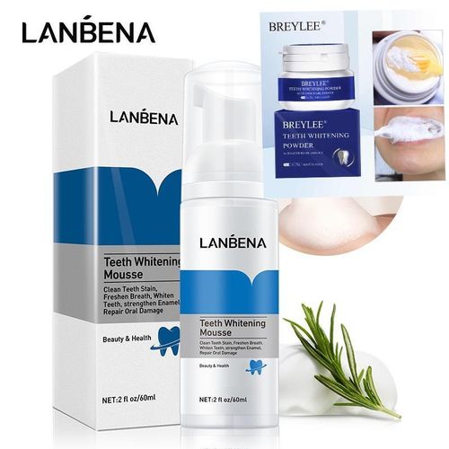 Lanbena Teeth Whitening Combo - Powder 30g & Mousse 60mls