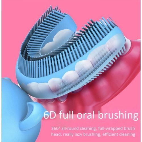 Children Toothbrush With U-Shaped Bristles, - Blue