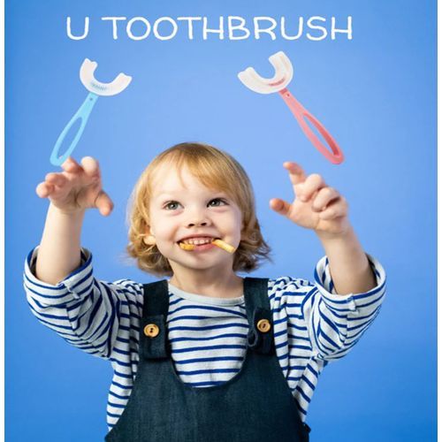 Children Toothbrush With U-Shaped Bristles, - Blue