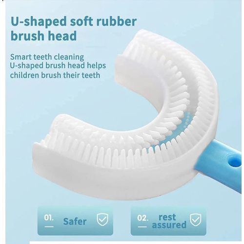 Children Toothbrush With U-Shaped Bristles, - Blue