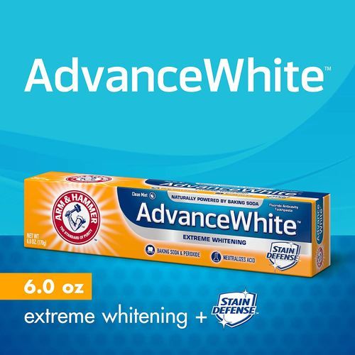 Arm & Hammer Advance White Whitening Toothpaste with Stain Defense, 6 oz