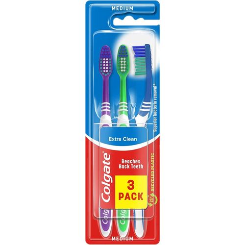 Colgate  Extra Clean Toothbrushes 3's-Blue