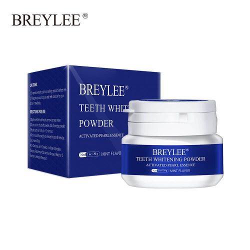 Breylee Teeth Whitening Powder Teeth Brightening Powder with Pearl Essence, Baking Soda for Removing Stain Caused by Coffee Wine Smoking Whitening Yellow Teeth Keeping Oral Fresh(30g, 1.05 oz)