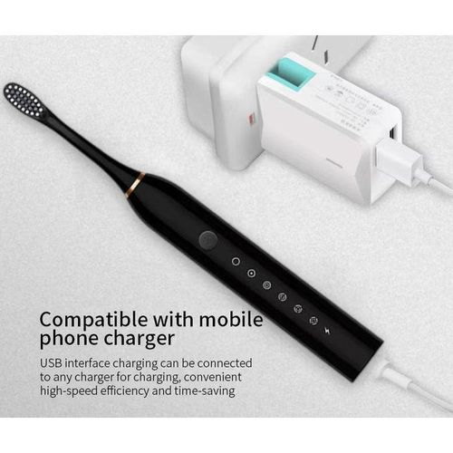 Shuke Waterproof Electric Toothbrush- Sonic Vibration, USB Rechargeable
