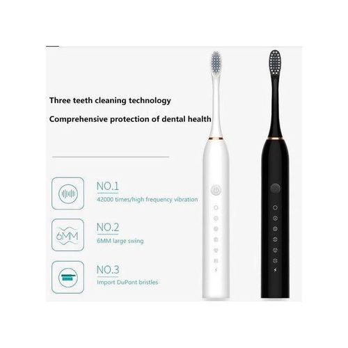 Shuke Waterproof Electric Toothbrush- Sonic Vibration, USB Rechargeable