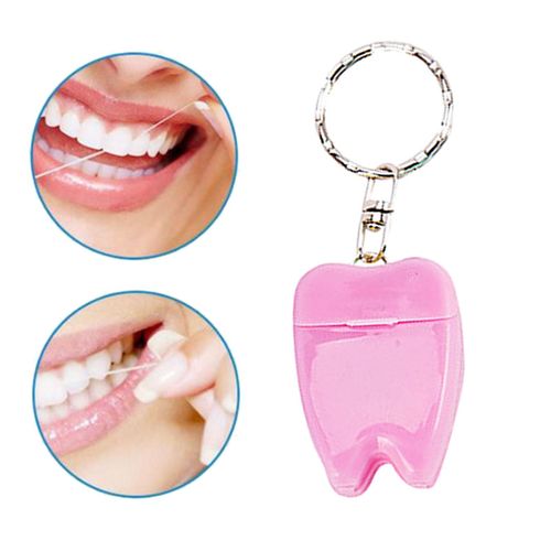 Portable Floss Keychain Essentials Tool Cleaner Tooth Pink
