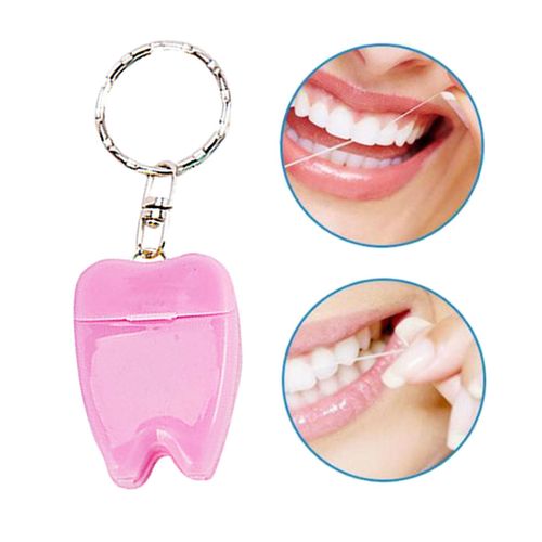 Portable Floss Keychain Essentials Tool Cleaner Tooth Pink