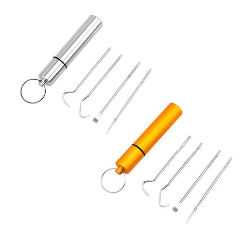 2 X 4x Toothpick Set With Holder Case Pocket Size