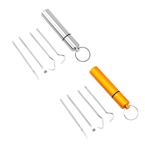 2 X 4x Toothpick Set With Holder Case Pocket Size