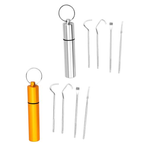 2 X 4x Toothpick Set With Holder Case Pocket Size
