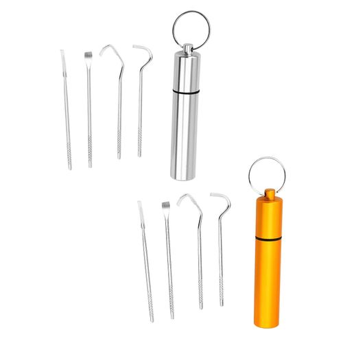 2 X 4x Toothpick Set With Holder Case Pocket Size