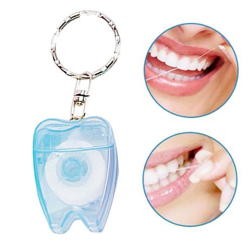 Portable Floss Keychain Tooth Floss Cleaning, Blue
