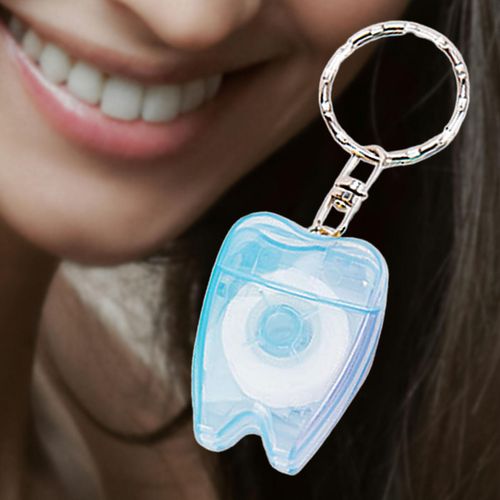 Portable Floss Keychain Tooth Floss Cleaning, Blue