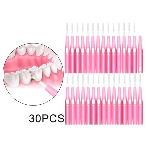 30pcs Interdental Brush Toothpick  Hygiene Brush Retractable