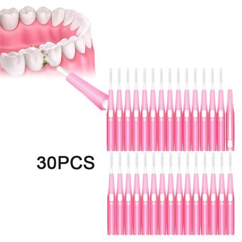 30pcs Interdental Brush Toothpick  Hygiene Brush Retractable