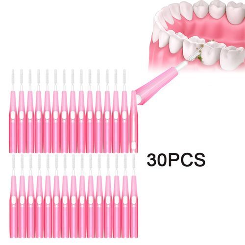 30pcs Interdental Brush Toothpick  Hygiene Brush Retractable