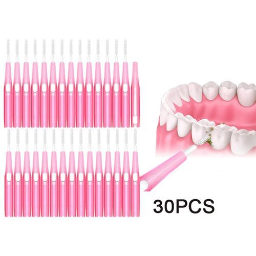 30pcs Interdental Brush Toothpick  Hygiene Brush Retractable