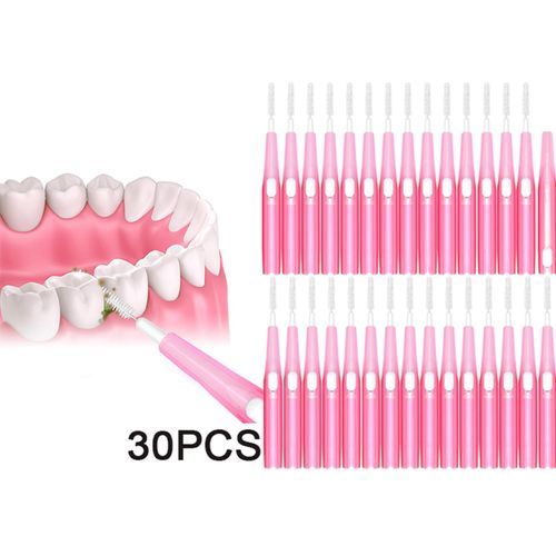 30pcs Interdental Brush Toothpick  Hygiene Brush Retractable