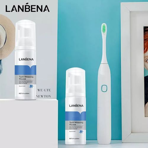 Lanbena Afforddable Teeth Whitening Mousse Tooth Cleaning Remove Quick Repair Of Cavities Caries Filling Removal Of Stains Plaque Decay Yellowing  White Teeth Oral Hygiene Toothpaste Bleaching Whitening Dental Tool Real Teeth Whitener - White 2fl Oz /60ml