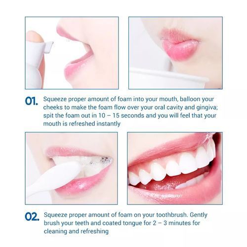 Lanbena Afforddable Teeth Whitening Mousse Tooth Cleaning Remove Quick Repair Of Cavities Caries Filling Removal Of Stains Plaque Decay Yellowing  White Teeth Oral Hygiene Toothpaste Bleaching Whitening Dental Tool Real Teeth Whitener - White 2fl Oz /60ml