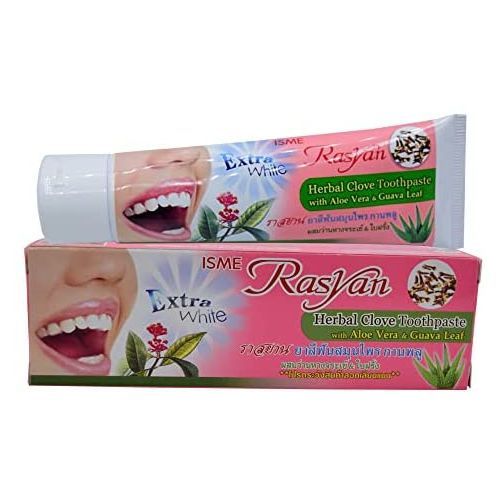 ISME Rasyan Extra White Herbal Clove Toothpaste with Aloe Vera & Guava Leaf 100g