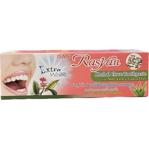 ISME Rasyan Extra White Herbal Clove Toothpaste with Aloe Vera & Guava Leaf 100g